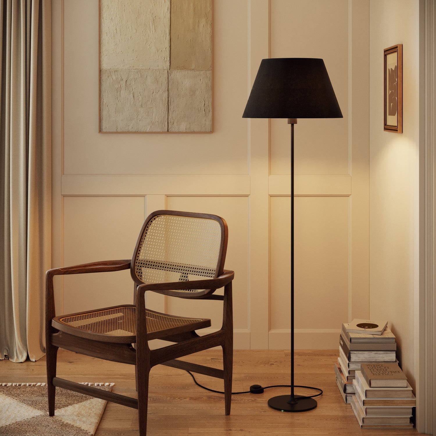 Paralume Impero L per lampada da tavolo o applique con attacco E27 - Made in Italy - Lana Grigio Scuro