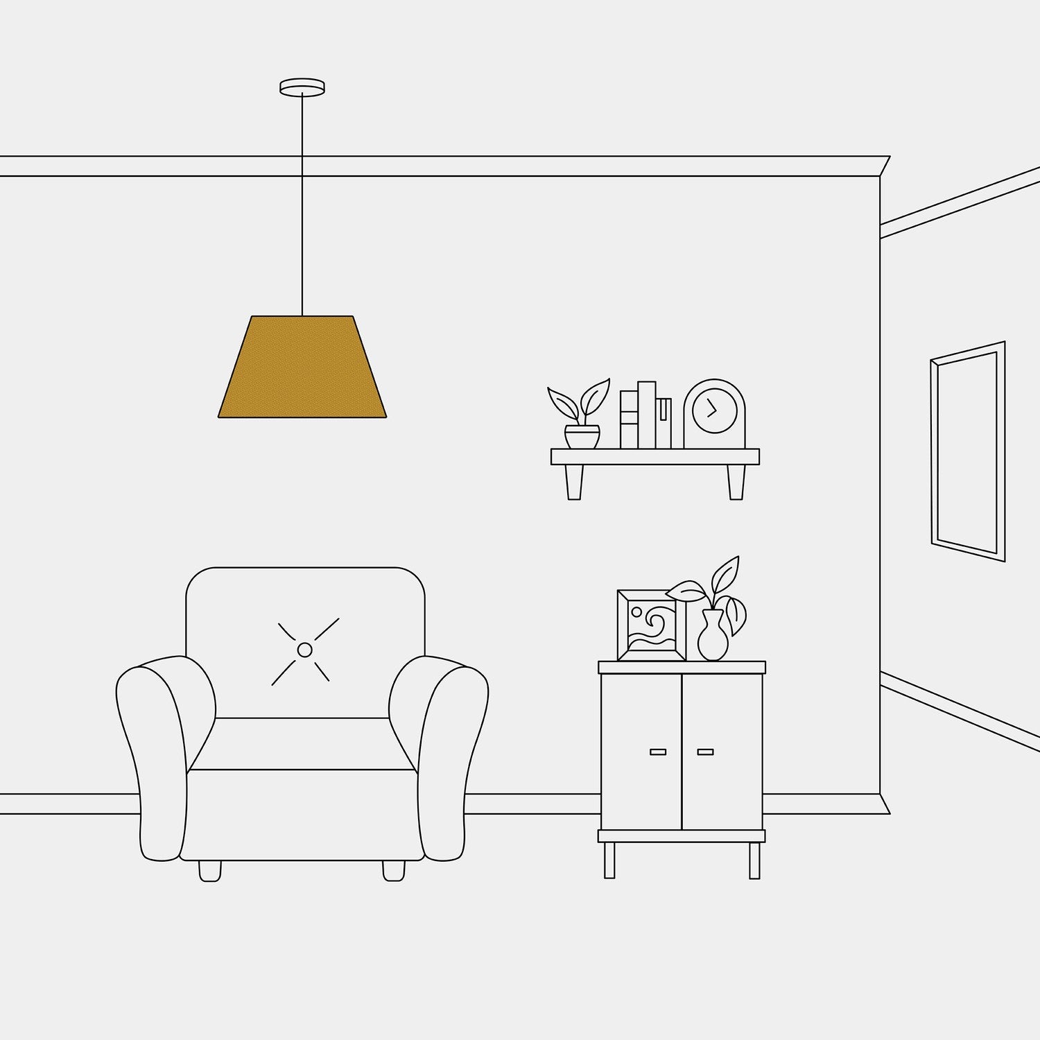 Paralume Impero M per sospensione con attacco E27 - Made in Italy - Lana Senape