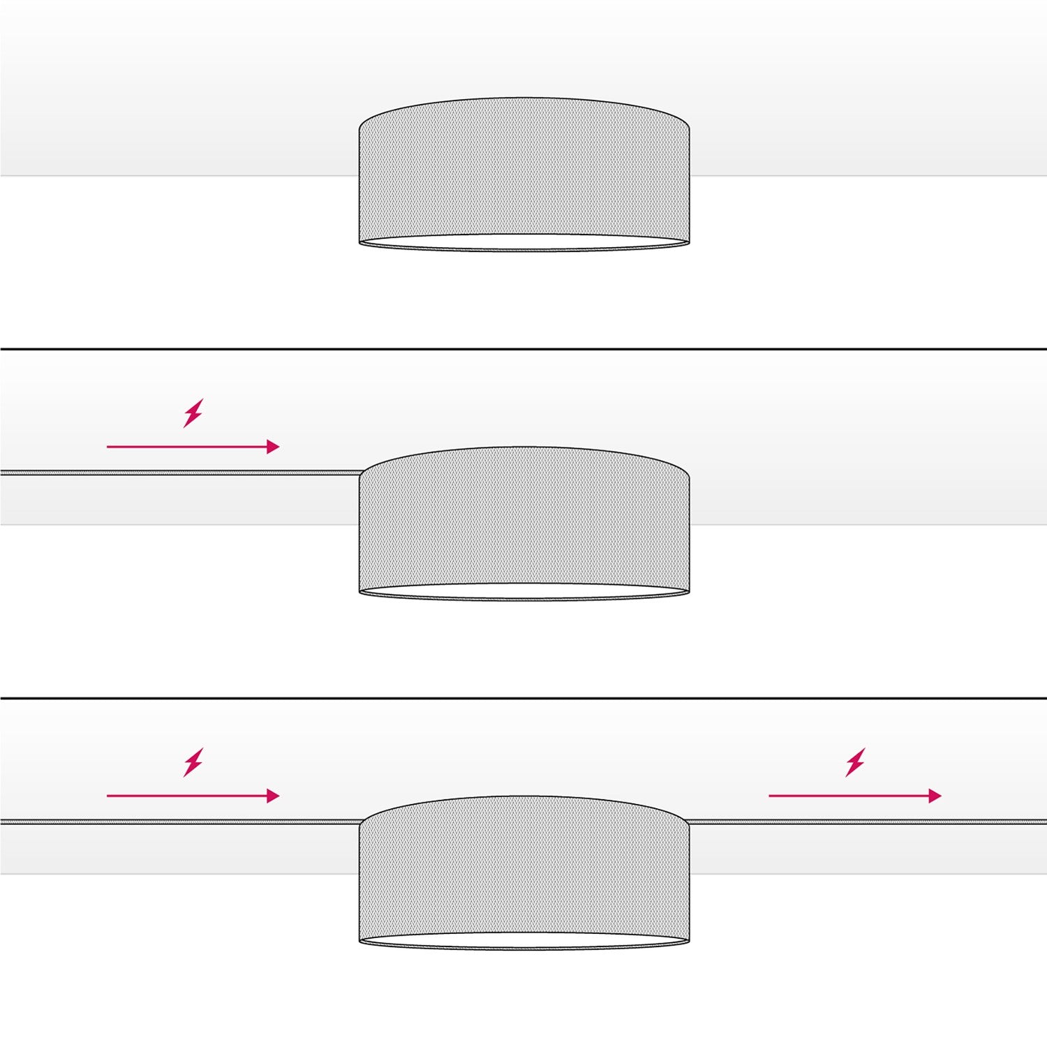 Plafoniera in tessuto Large - Made in Italy - Lana Grigio Chiaro