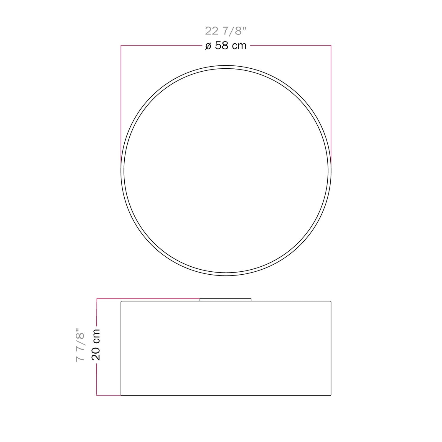 Plafoniera in tessuto Large - Made in Italy - Arenal Bordeaux