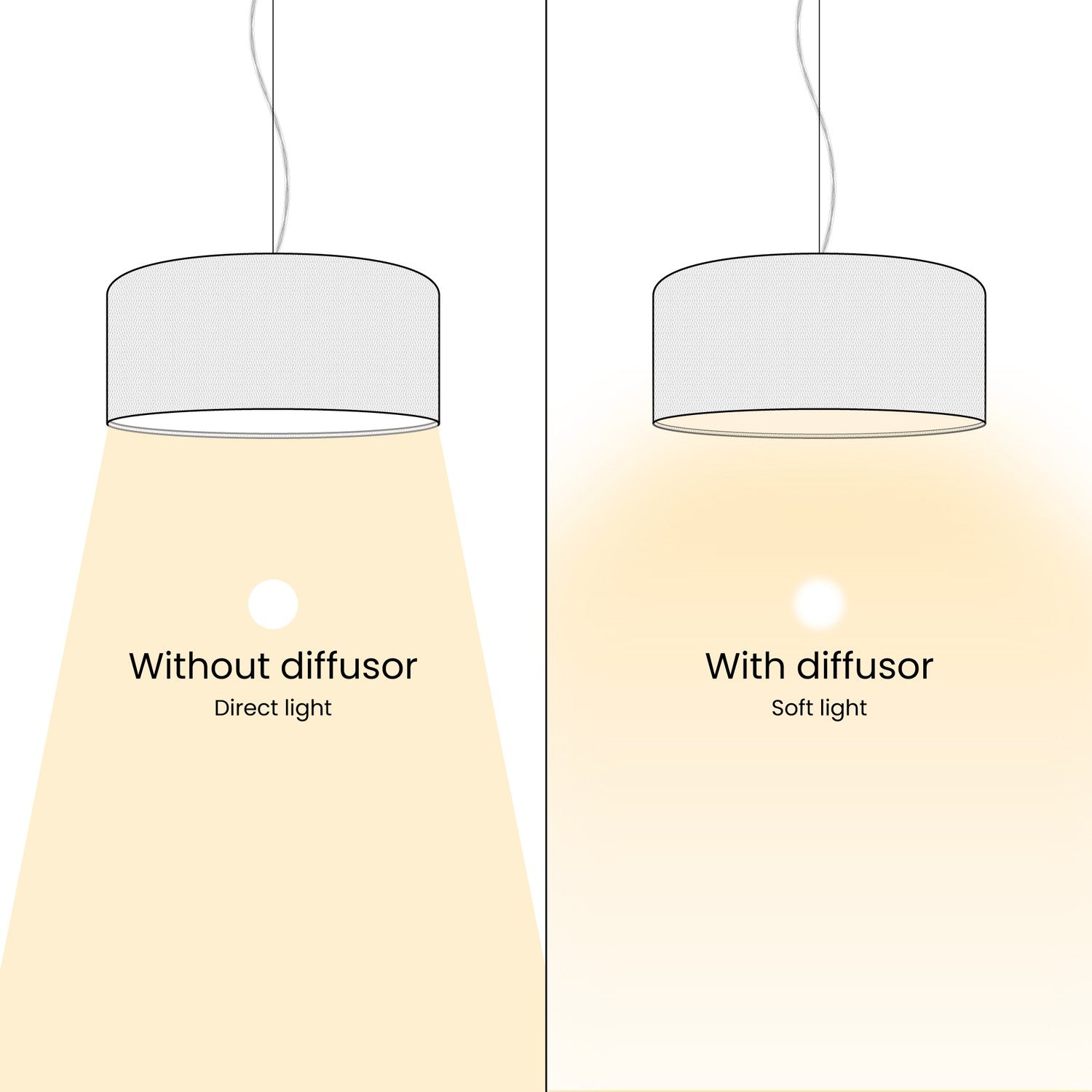 Lampada a sospensione con paralume in tessuto Cilindro Small - Made in Italy - Lana Marrone Si