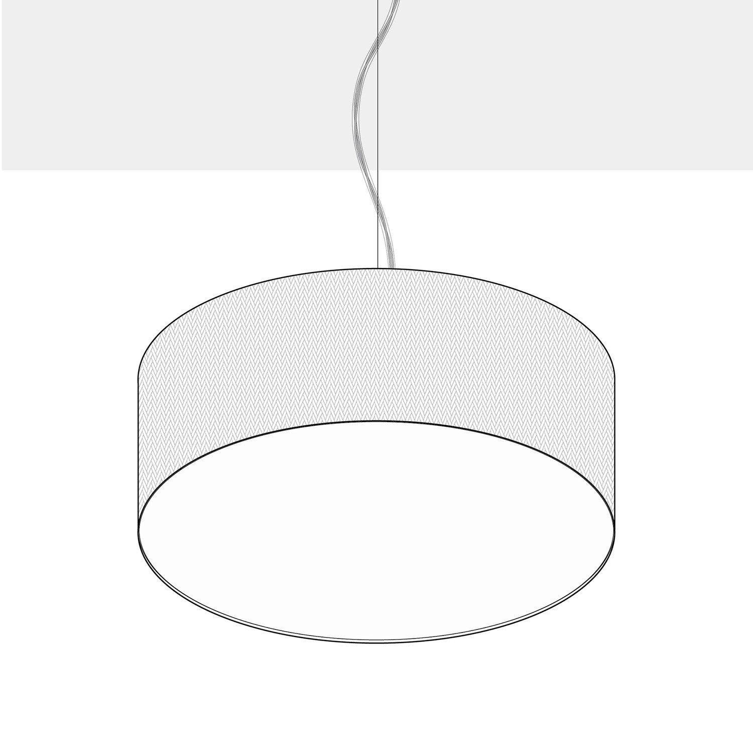 Lampada a sospensione con paralume in tessuto Cilindro Large - Made in Italy - Lana Beige Si