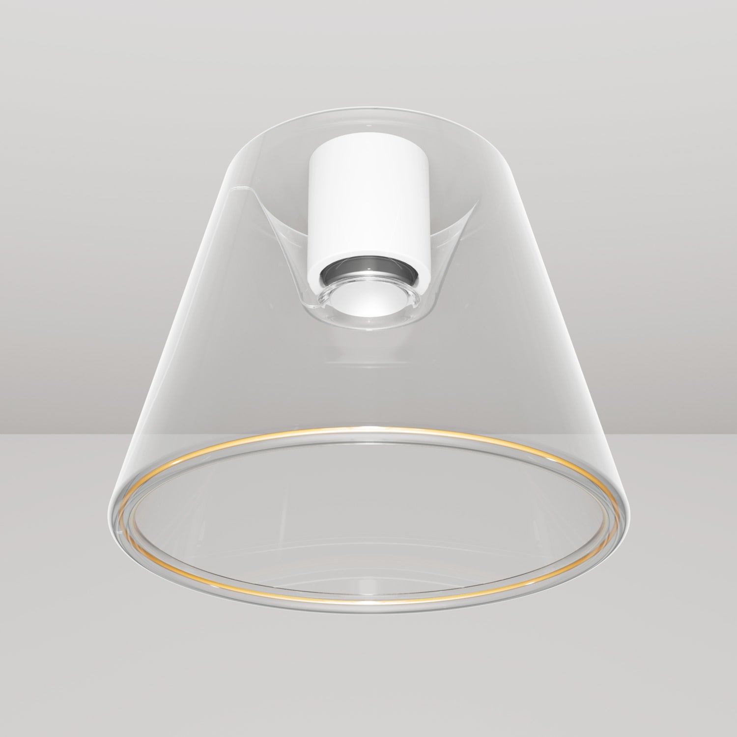 Plafoniera design con lampadina Ghost a cono trasparente - Bianco