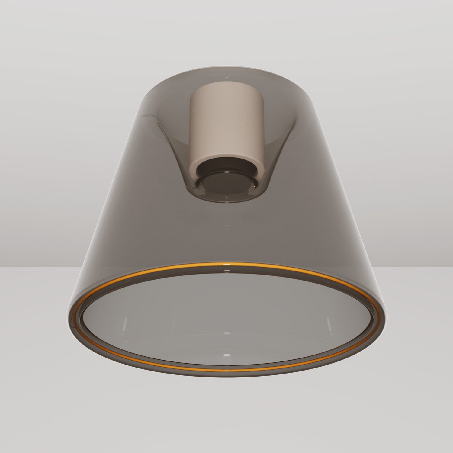 Plafoniera design con lampadina Ghost a cono smoky - Bianco