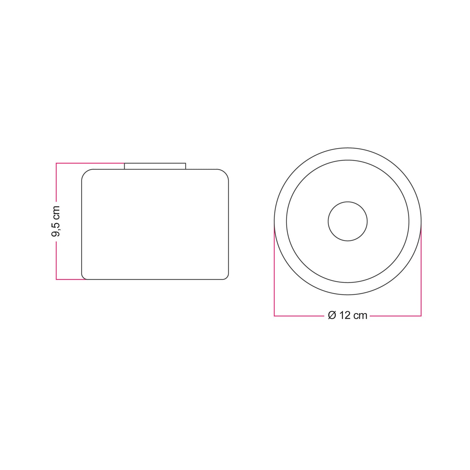 Applique con lampadina Ghost mini smoky - Bianco