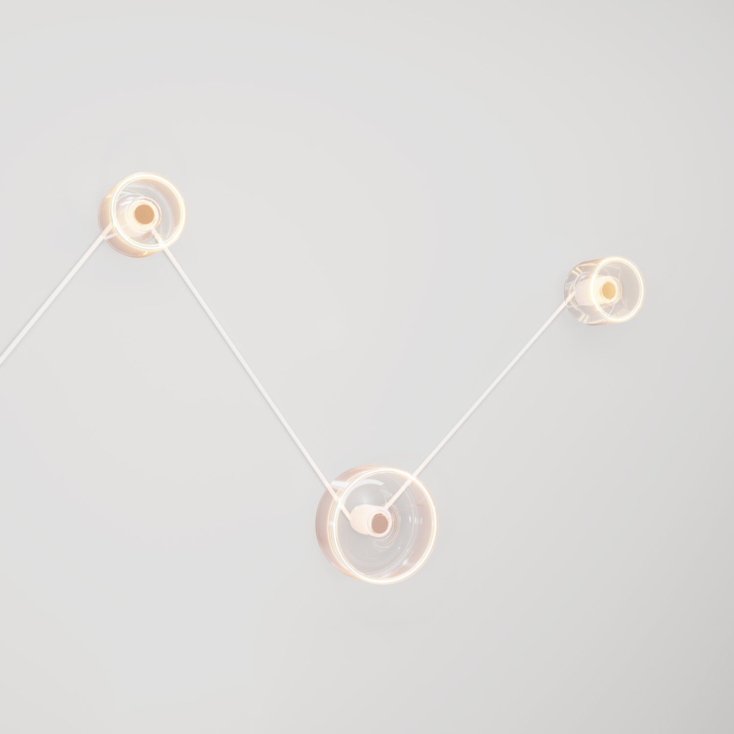 Lampada da parete Spostaluce con 3 lampadine Ghost e cavo bianco