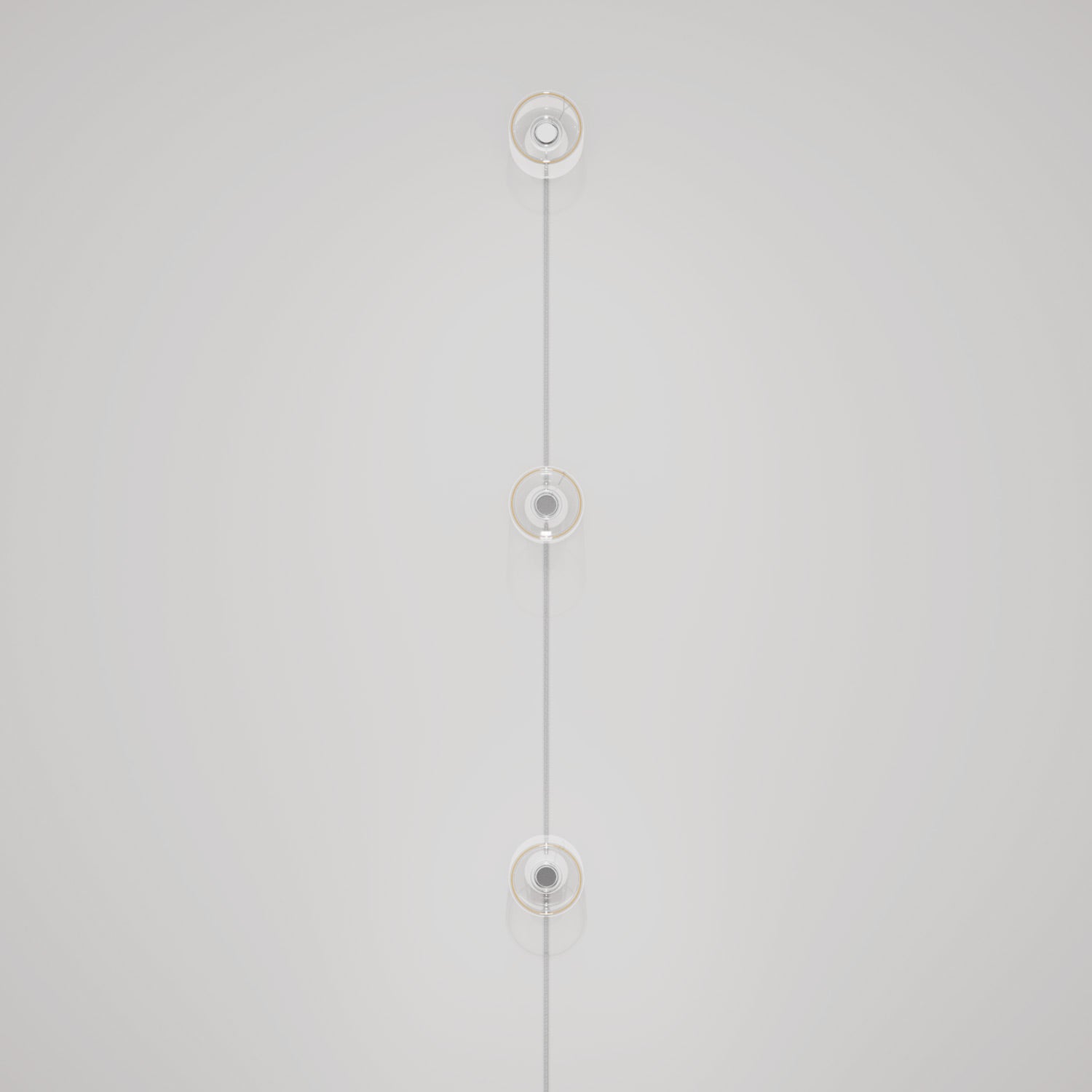 Lampada da parete Spostaluce con spina, 3 lampadine Ghost e cavo grigio melange