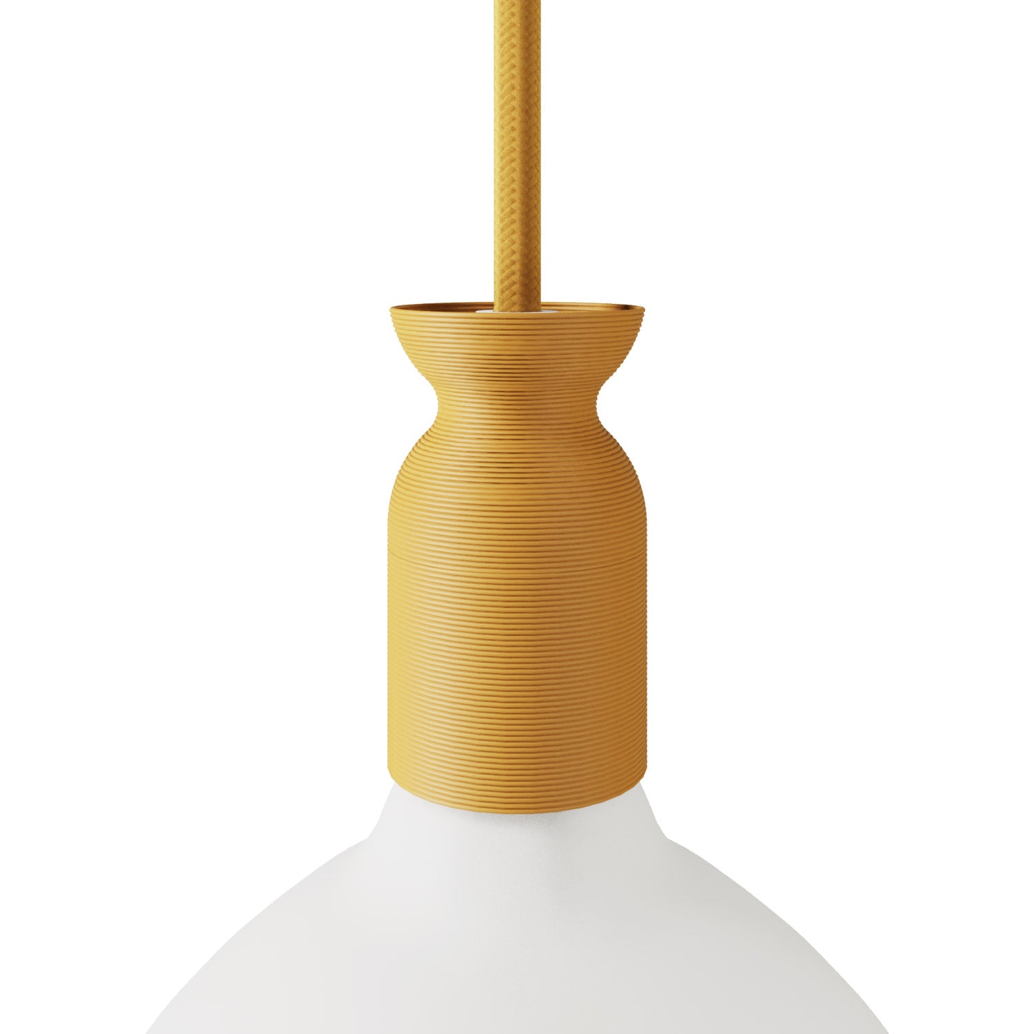 Kit portalampada E27 in plastica riciclata con stampante 3D - Ocra