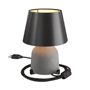 Lampada da tavolo in ceramica Vaso con paralume Impero - Nero