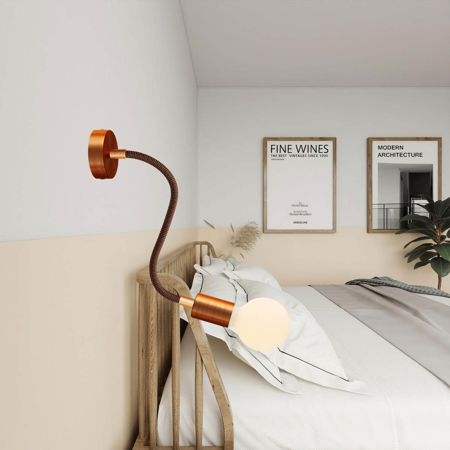 Kit Creative Flex tubo flessibile di estensione rivestito in tessuto RZ22 Nero Whiskey con terminali metallici Rame satinato 30 cm