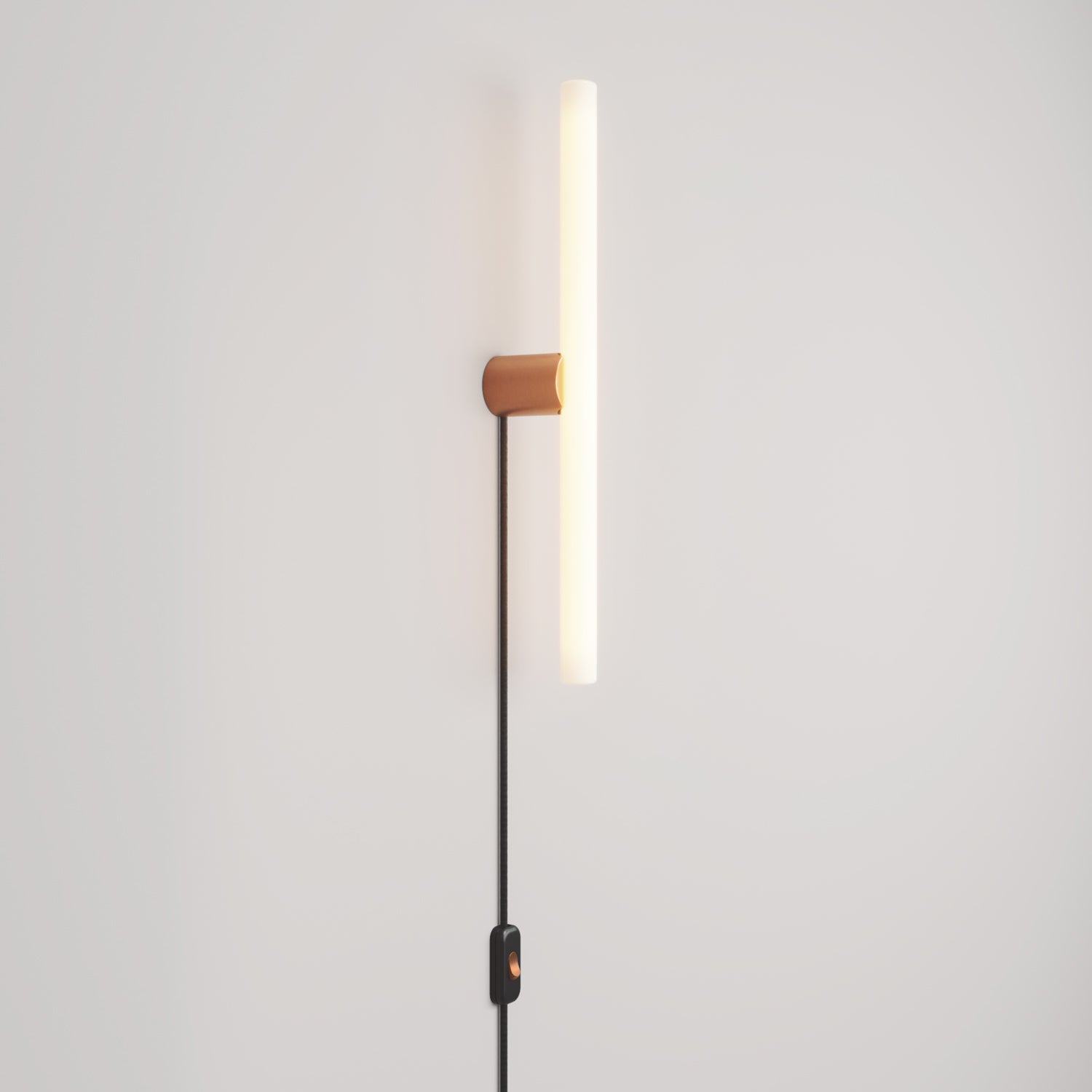 Lampada con spina UK con finitura metallica e lampadina LED lineare S14d - Rame satinato