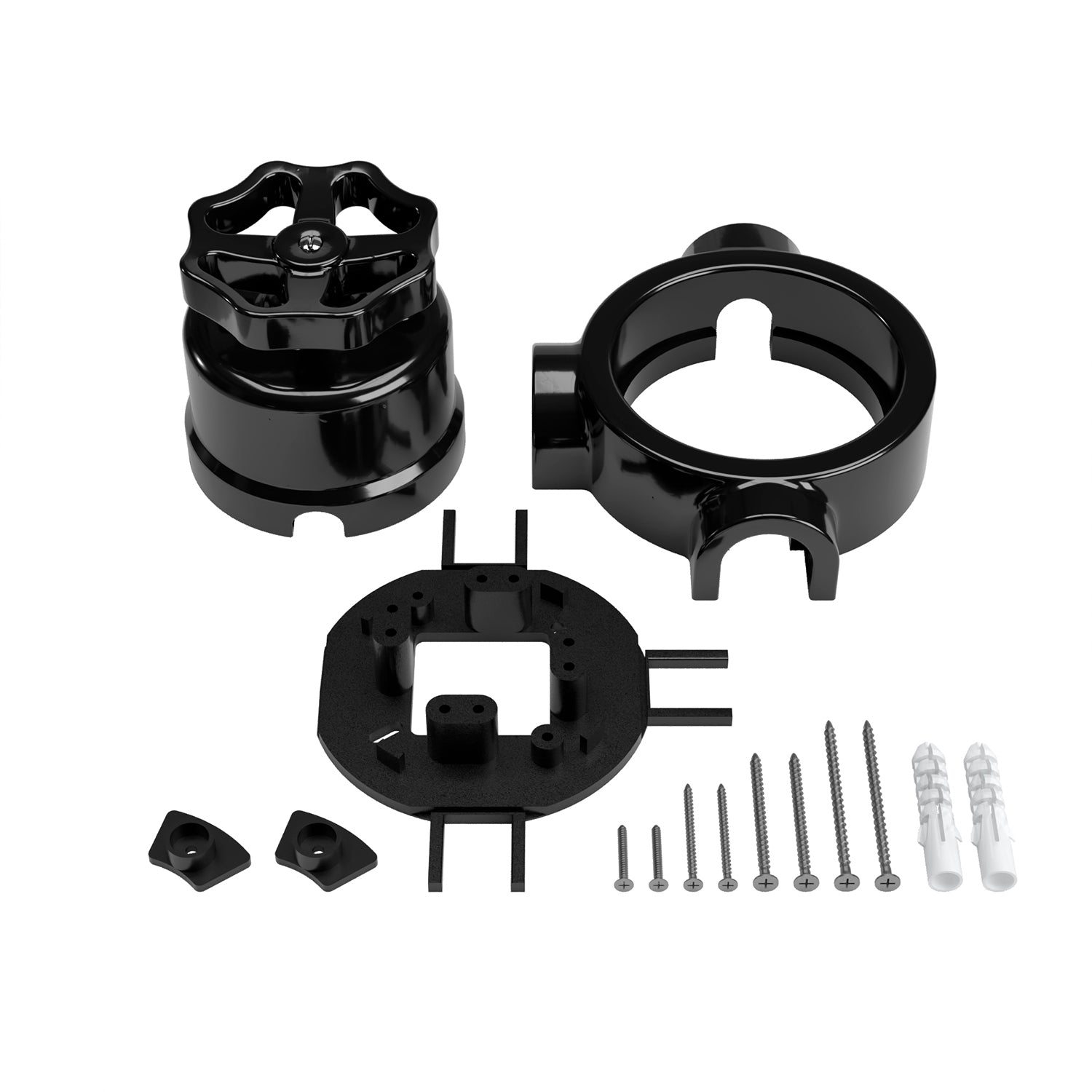 Kit interruttore/deviatore con manopola e base per Creative-Tubes in porcellana nera Nero 3