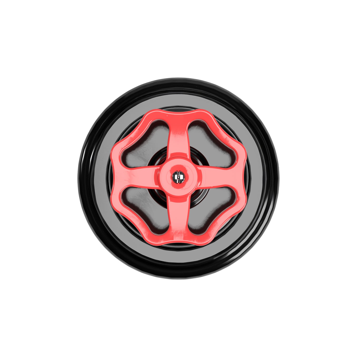 Kit interruttore/deviatore con manopola e base in porcellana nera Rosso