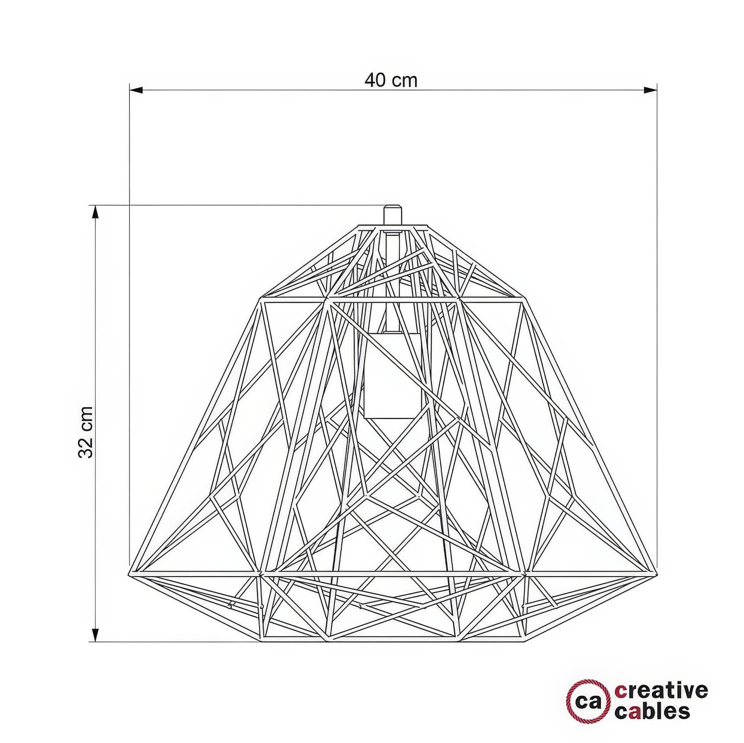 Gabbia XL paralume Apollo in metallo con portalampada E27 - Nero