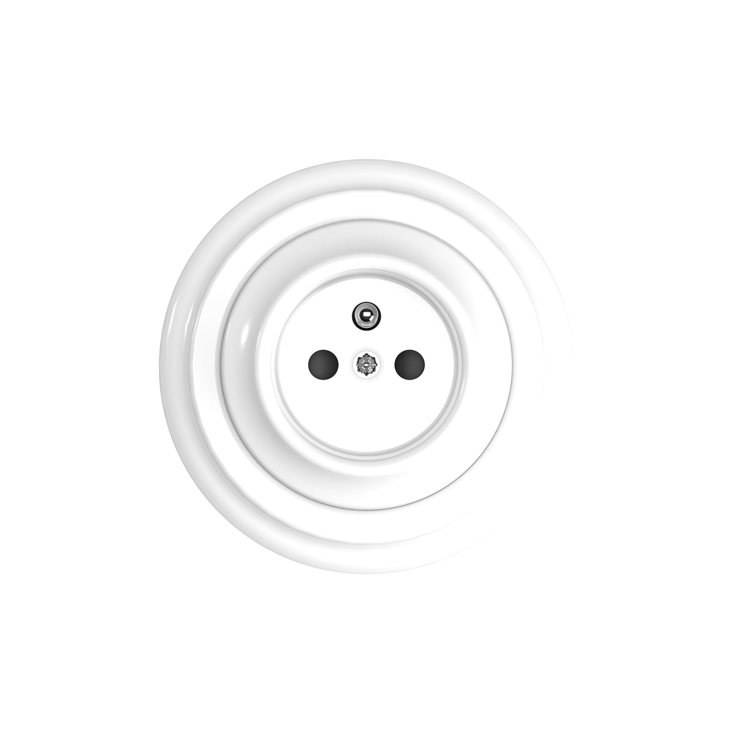 Kit presa a muro di tipo francese e base in porcellana - Bianco