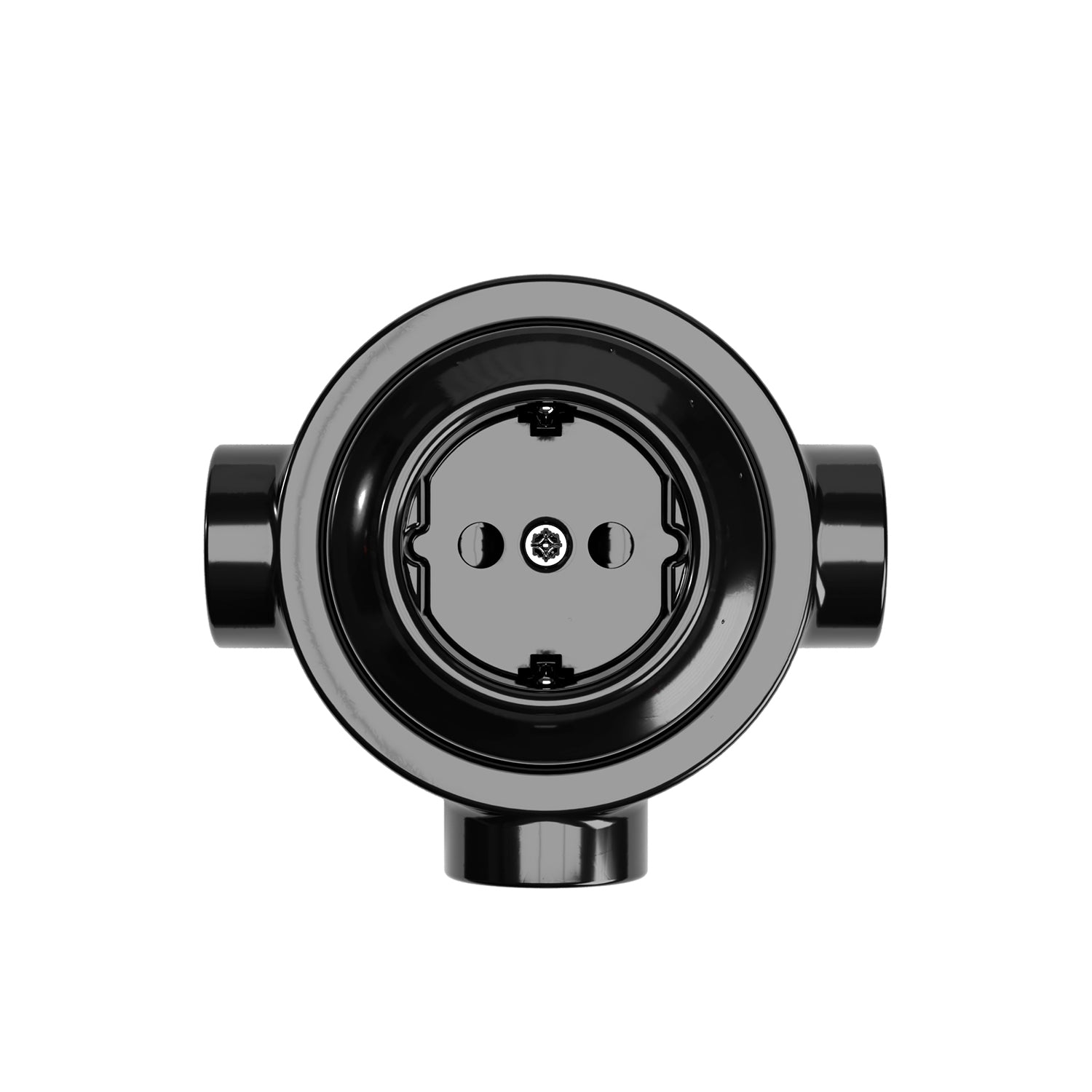 Kit presa Schuko da parete e base per Creative-Tubes in porcellana - Nero 3