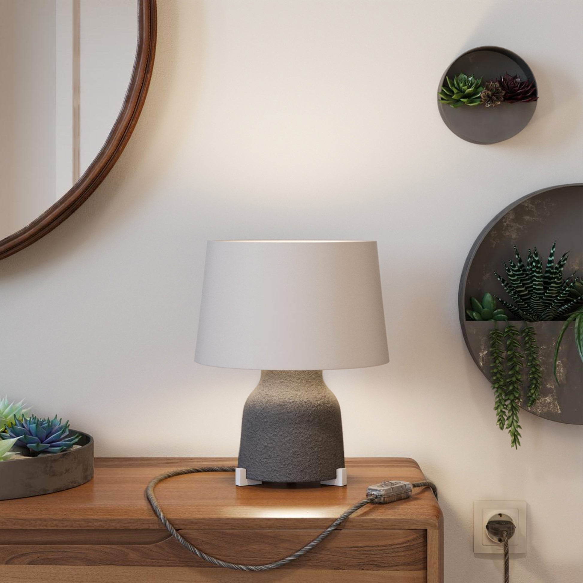 Kit piedini in legno, supporto per lampada da tavolo - Bianco