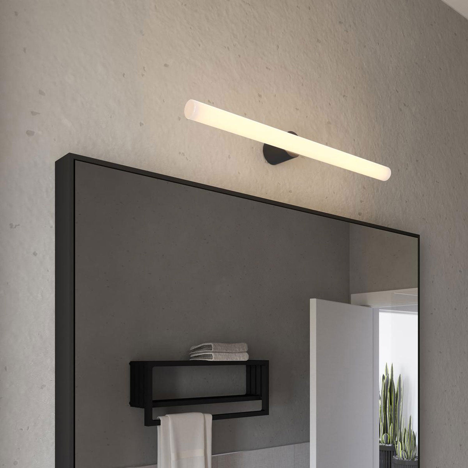 Lampada esse14 da parete o soffitto per lampadina LED S14d - Waterproof IP44 - Nero
