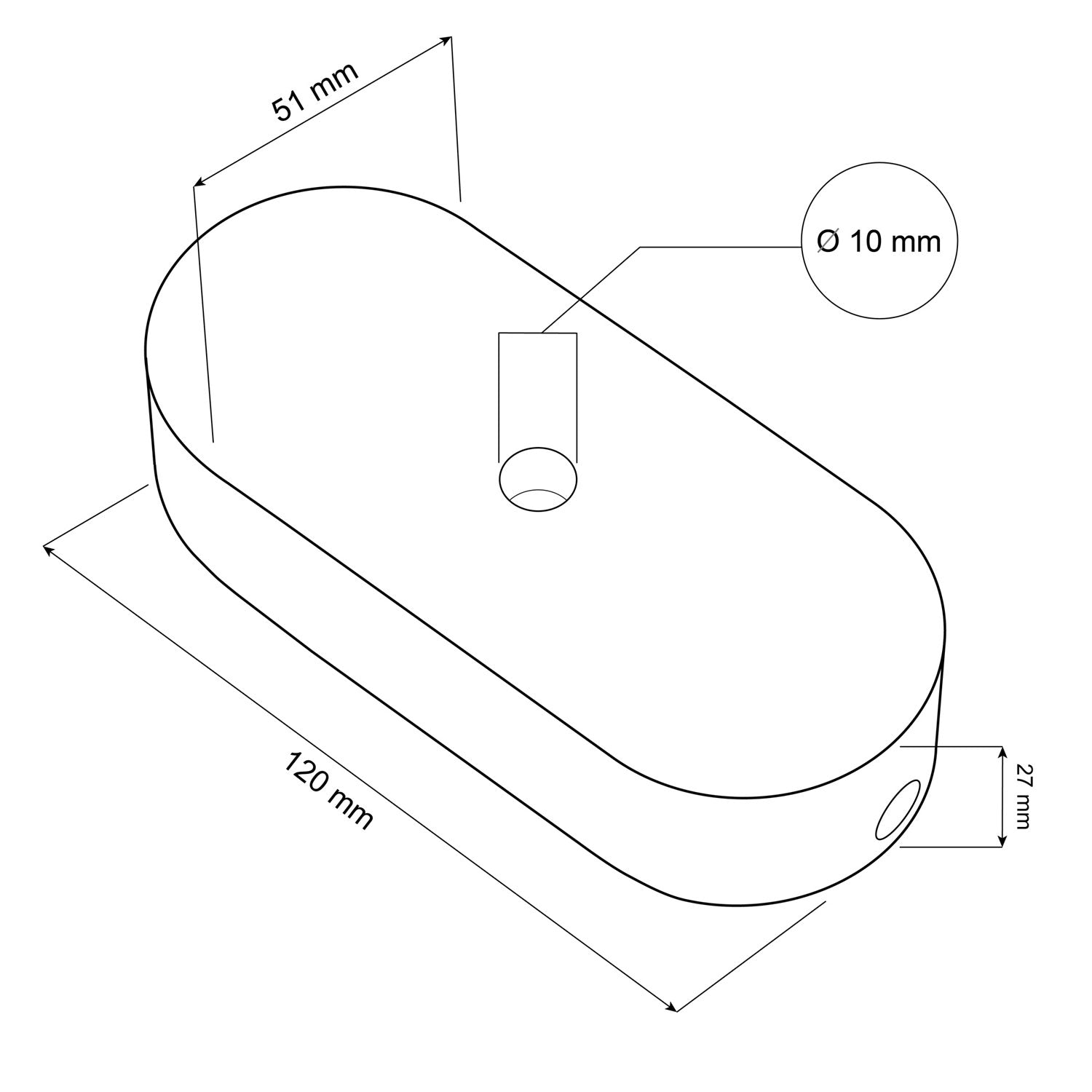 Kit rosone in legno ovale - Nero