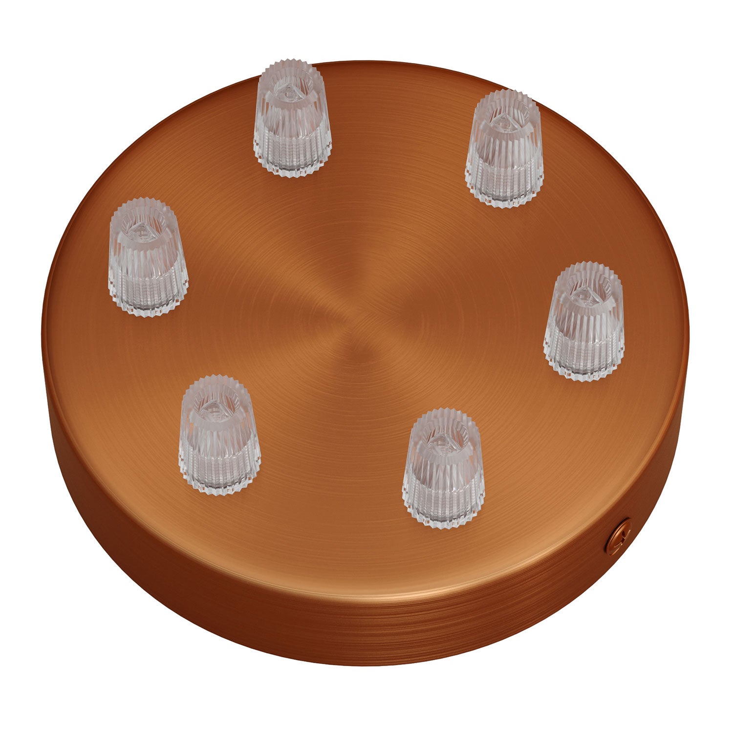 Kit rosone cilindrico in metallo a 6 fori - Rame satinato Conico