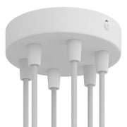 Kit rosone cilindrico in metallo a 6 fori - Bianco opaco Conico