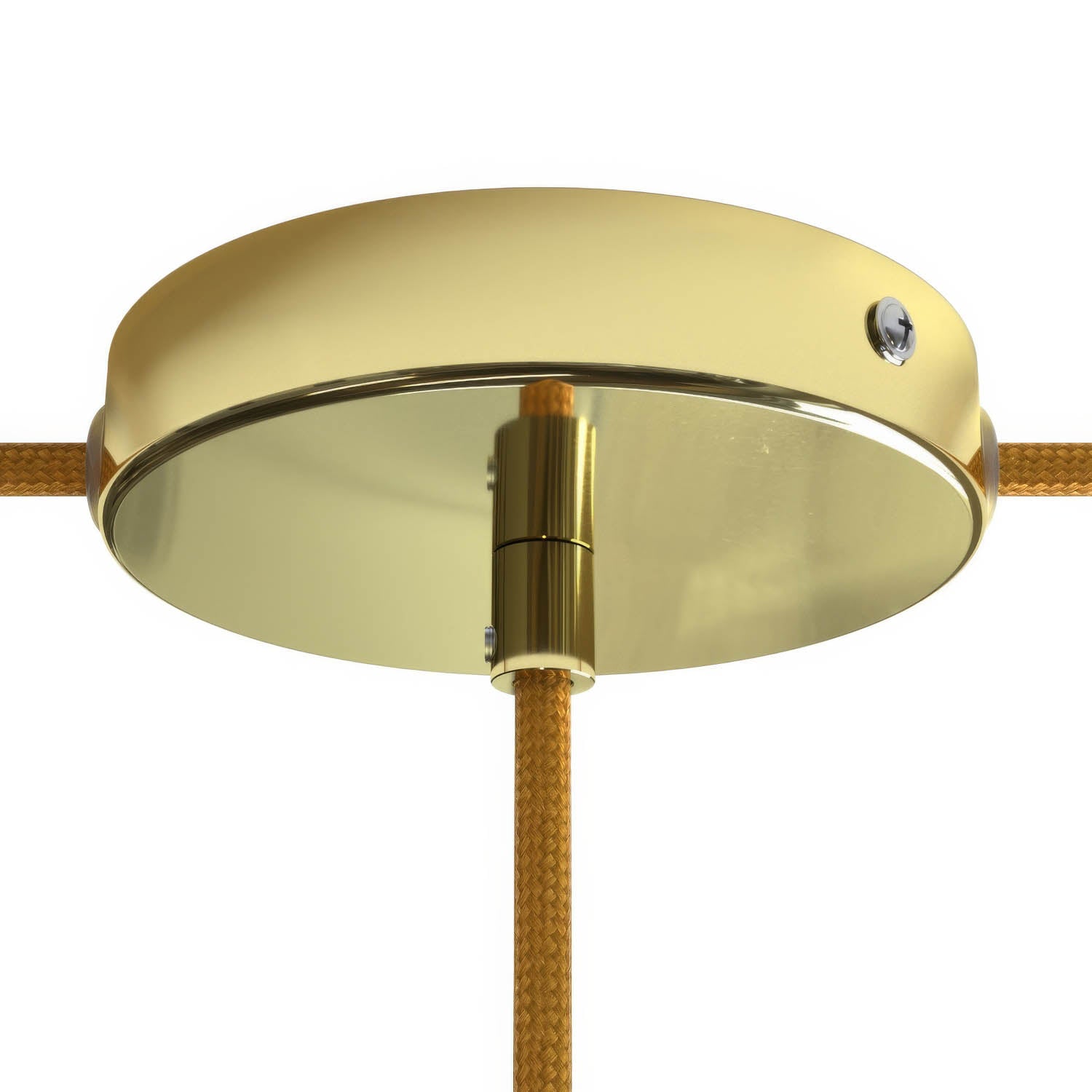 Kit rosone cilindrico in metallo a 1 foro centrale e 2 fori laterali - Ottone Cilindrico