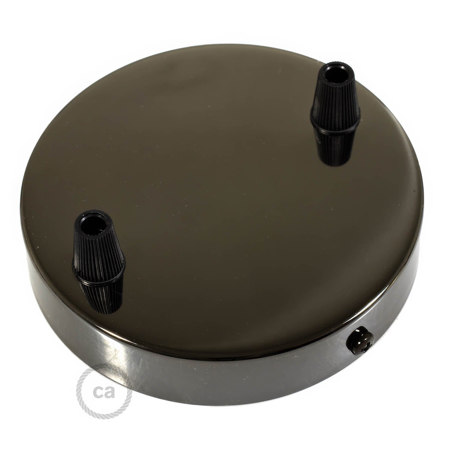 Kit rosone cilindrico in metallo a 2 fori - Nero perla Conico