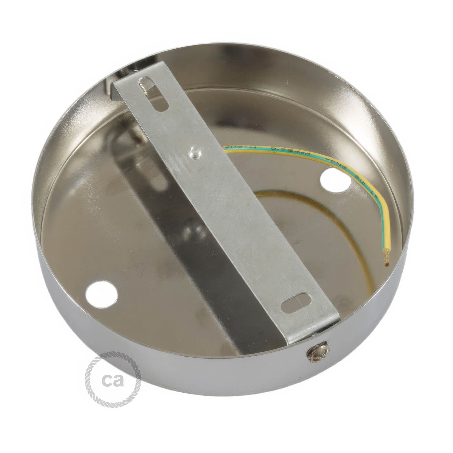 Kit rosone cilindrico in metallo a 2 fori - Cromo Cilindrico