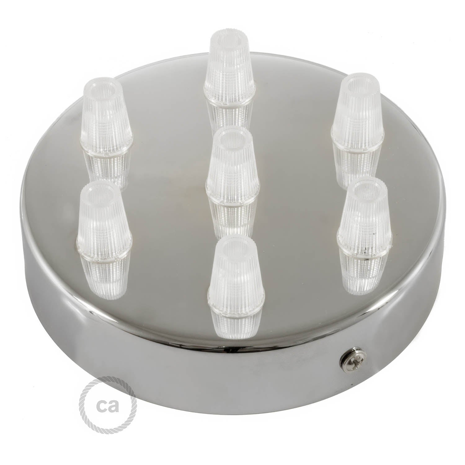 Kit rosone cilindrico in metallo a 7 fori - Cromo Conico