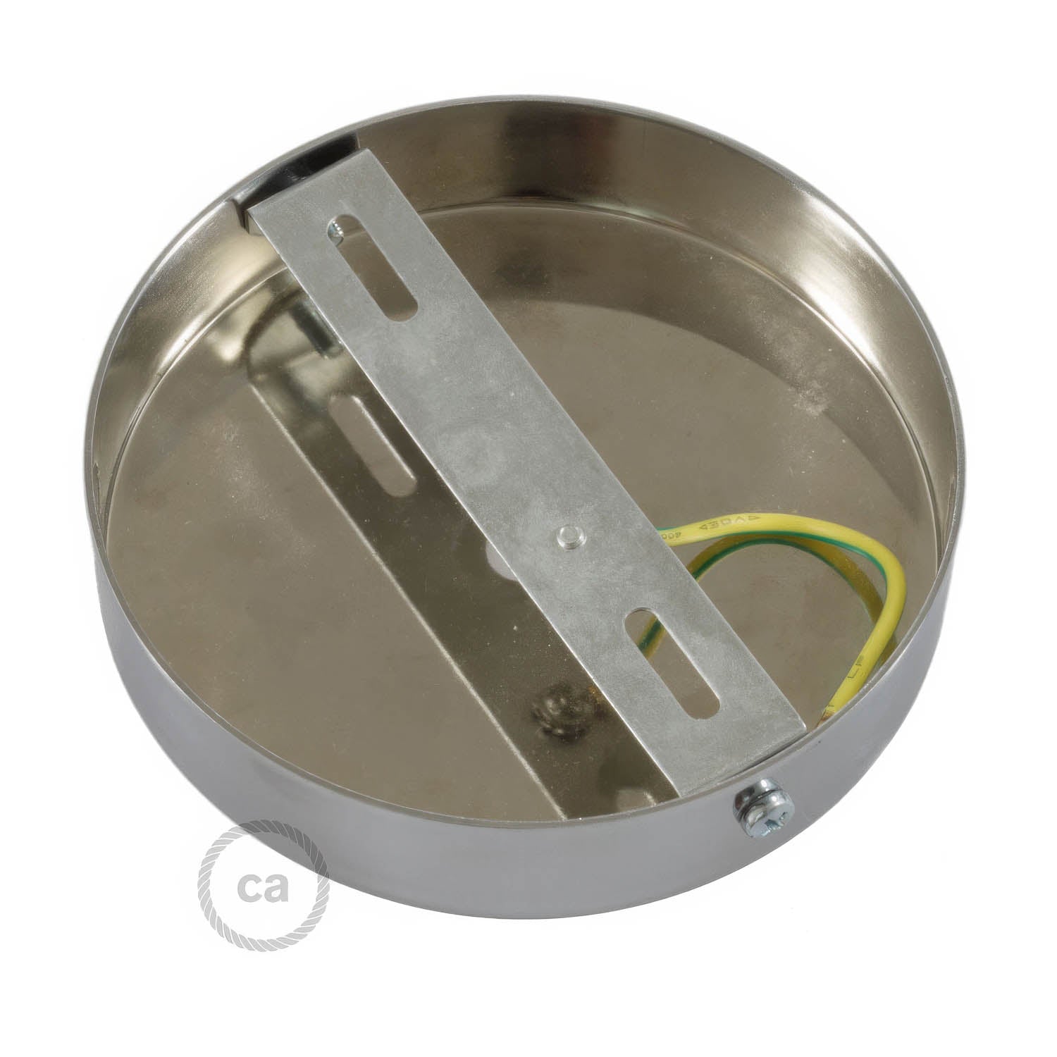 Kit rosone cilindrico in metallo con serracavo da 15 cm - Cromo