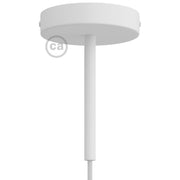 Kit rosone cilindrico in metallo con serracavo da 15 cm - Bianco opaco