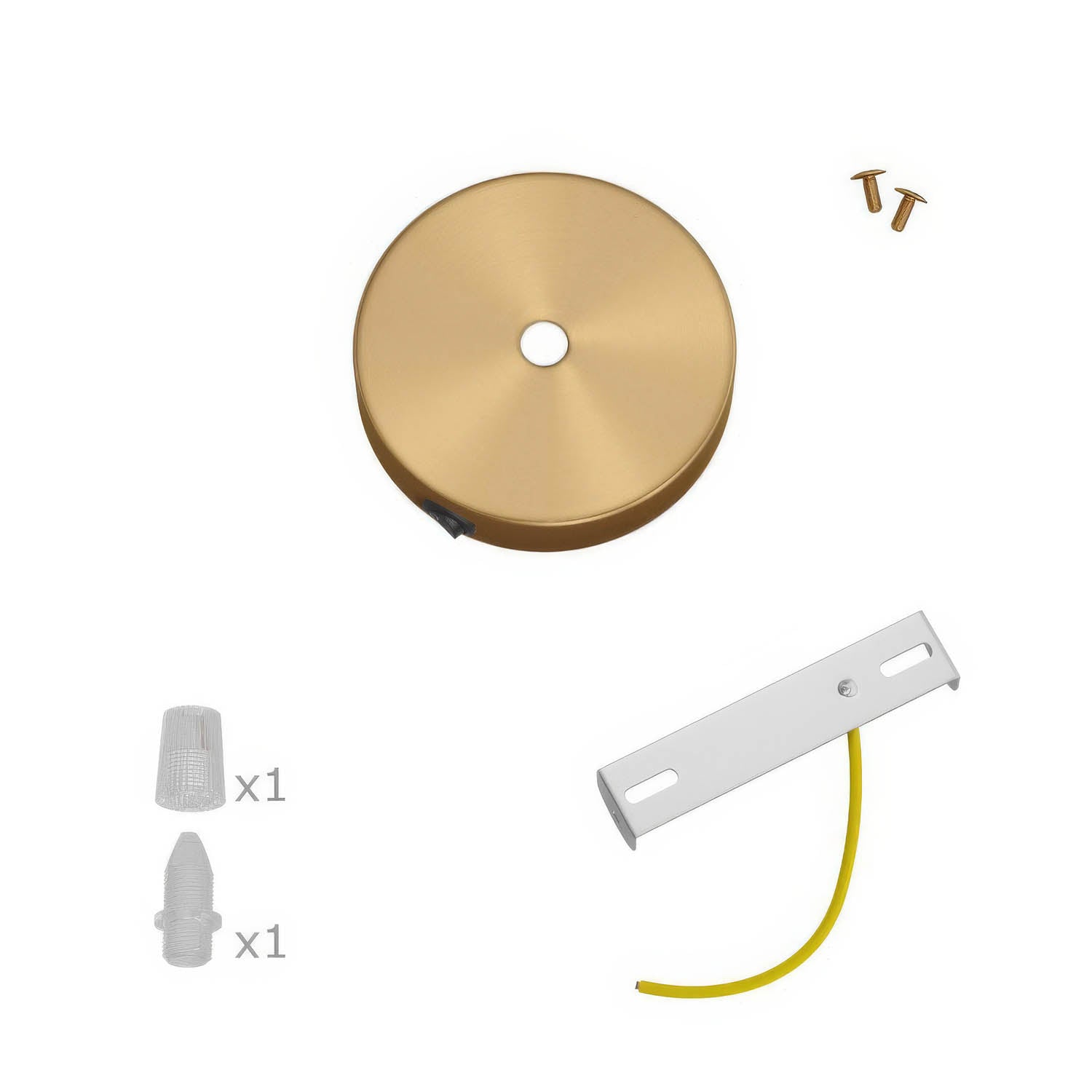 Kit mini rosone cilindrico in metallo con interruttore - Bronzo satinato