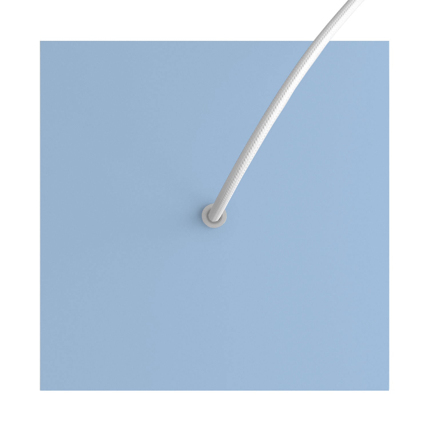 Rosone Rose-One quadrato, 200 mm con 1 foro e 4 fori laterali - Blu carta da zucchero Bianco