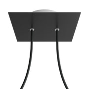 Rosone Rose-One quadrato, 200 mm con 2 fori e 4 fori laterali - Nero opaco Bianco