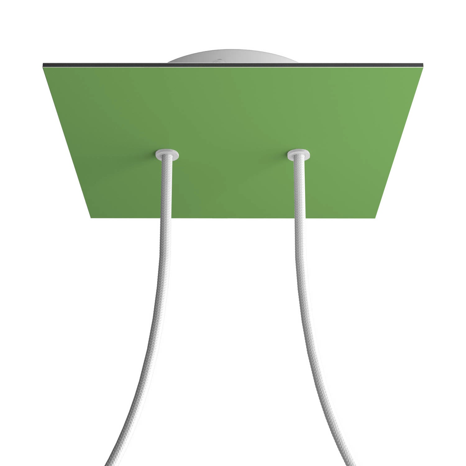 Rosone Rose-One quadrato, 200 mm con 2 fori e 4 fori laterali - Verde prato Bianco