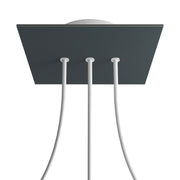 Rosone Rose-One quadrato, 200 mm con 3 fori in linea e 4 fori laterali - Antracite Bianco