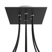 Rosone Rose-One quadrato, 200 mm con 6 fori e 4 fori laterali - Nero opaco Bianco