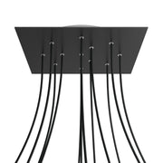 Rosone XXL Rose-One quadrato, 400 mm con 12 fori e 4 fori laterali - Nero opaco Bianco