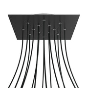 Rosone XXL Rose-One quadrato, 400 mm con 14 fori e 4 fori laterali - Nero opaco Bianco