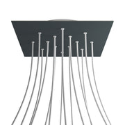 Rosone XXL Rose-One quadrato, 400 mm con 14 fori e 4 fori laterali - Antracite Bianco