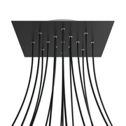 Rosone XXL Rose-One quadrato, 400 mm con 15 fori e 4 fori laterali - Nero opaco Bianco