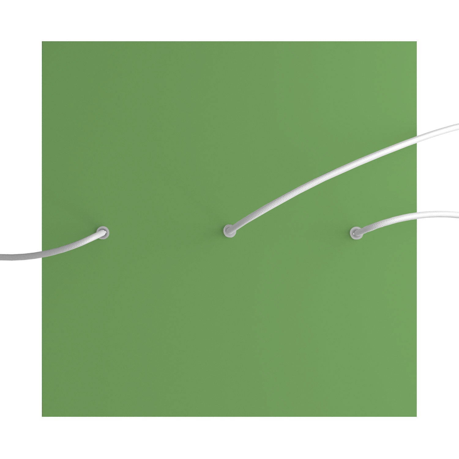 Rosone XXL Rose-One quadrato, 400 mm con 3 fori in linea e 4 fori laterali - Verde prato Bianco