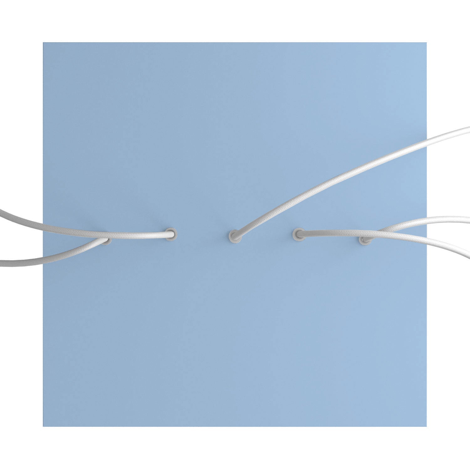 Rosone XXL Rose-One quadrato, 400 mm con 5 fori in linea e 4 fori laterali - Blu carta da zucchero Bianco