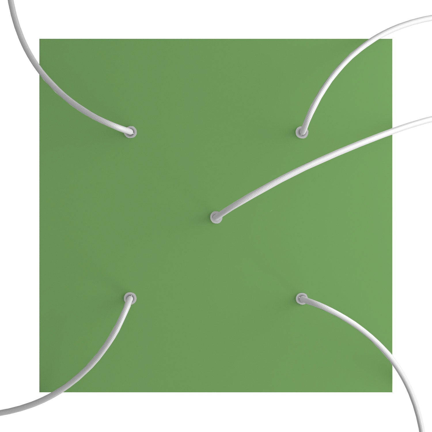 Rosone XXL Rose-One quadrato, 400 mm con 5 fori e 4 fori laterali - Verde prato Bianco