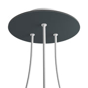 Rosone Rose-One rotondo, diametro 200 mm con 3 fori e 4 fori laterali - Antracite Bianco