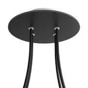 Rosone Rose-One rotondo, diametro 200 mm con 4 fori e 4 fori laterali - Nero opaco Bianco