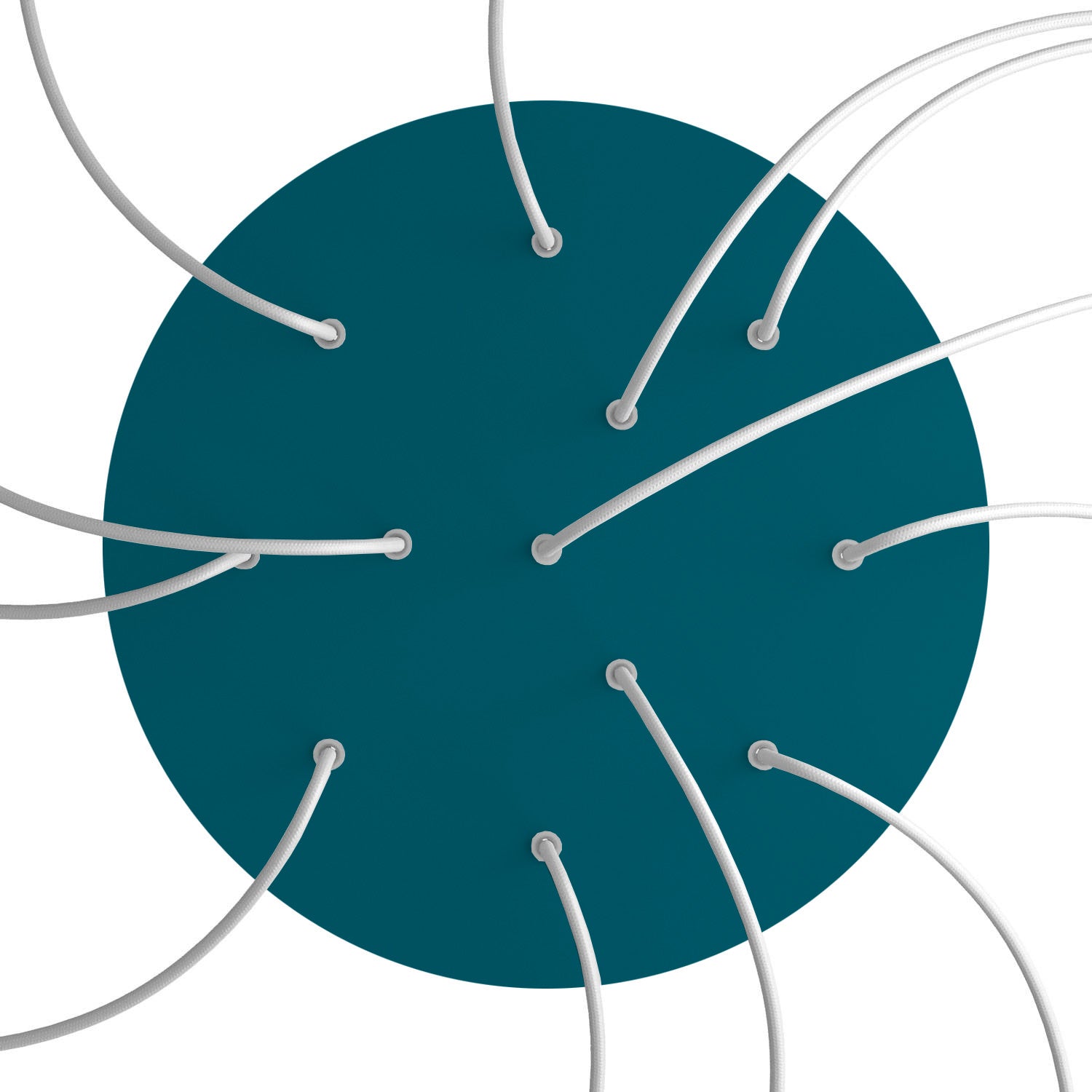 Rosone XXL Rose-One rotondo, diametro 400 mm con 12 fori e 4 fori laterali - Petrolio Bianco