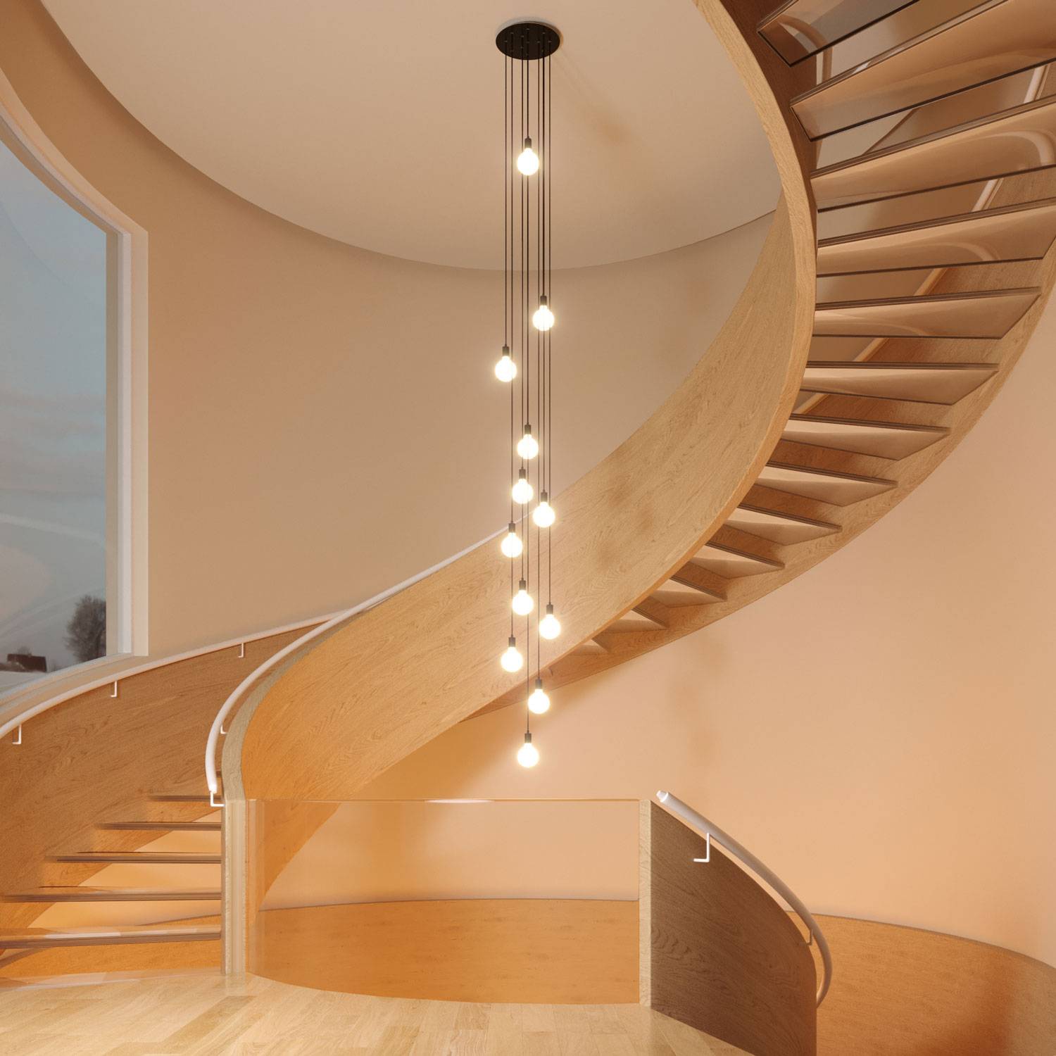 Rosone XXL Rose-One rotondo, diametro 400 mm con 12 fori e 4 fori laterali - Petrolio Bianco