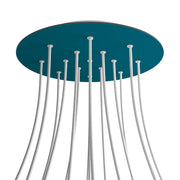 Rosone XXL Rose-One rotondo, diametro 400 mm con 15 fori e 4 fori laterali - Petrolio Bianco