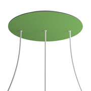 Rosone XXL Rose-One rotondo, diametro 400 mm con 3 fori in linea e 4 fori laterali - Verde prato Bianco